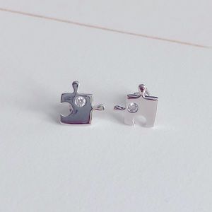 🛒6.99 SHIPPING Puzzle Earrings 925 Silver